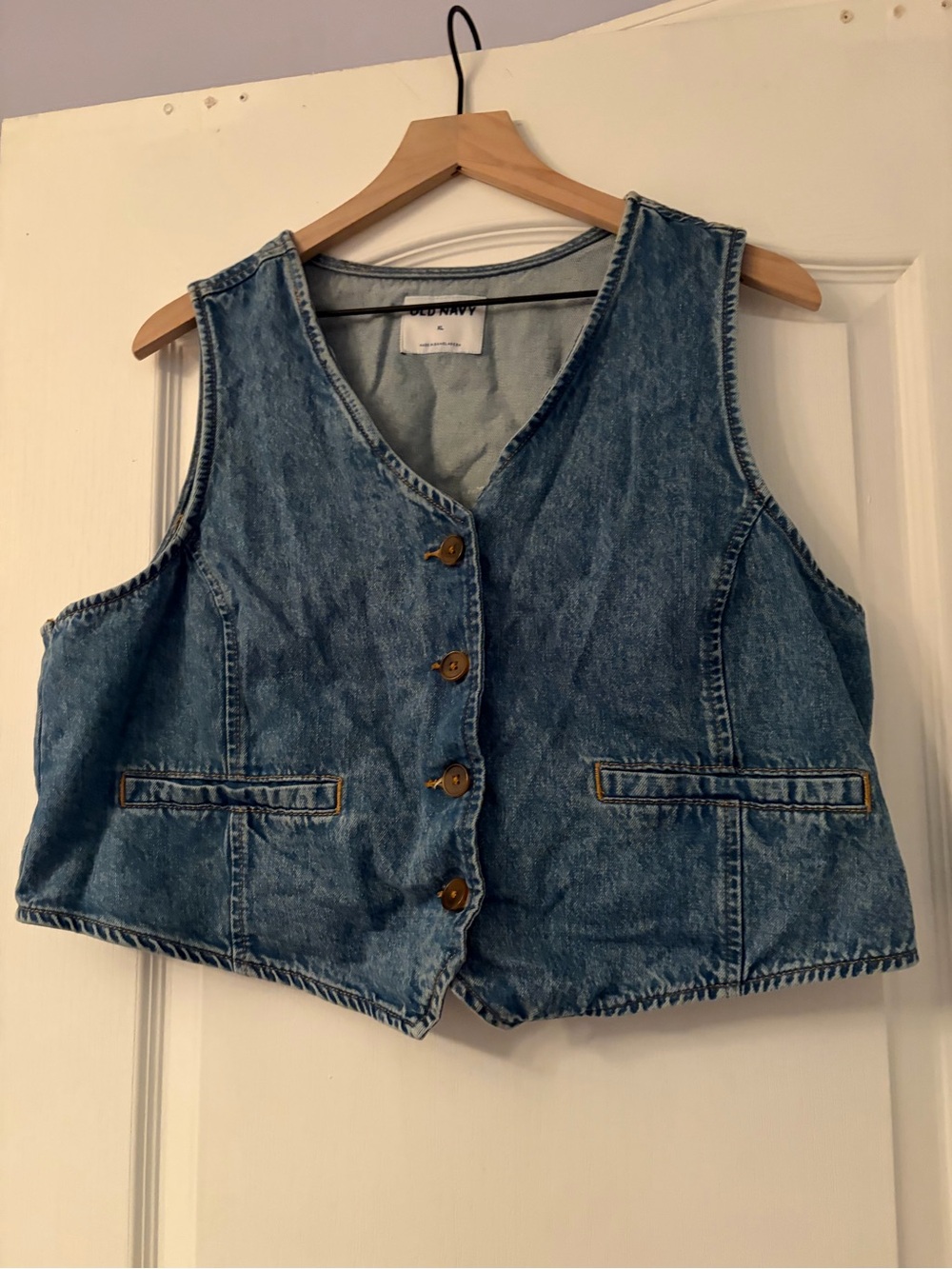 Old Navy Light Blue Denim Vest